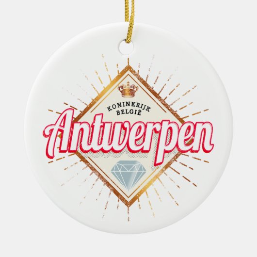 Antwerpen Vlaanderen België Retro  Souvenir Keramisch Ornament (Voorkant)