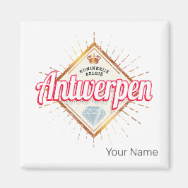 Antwerpen Vlaanderen België Retro Souvenir Magneet
