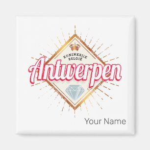 Antwerpen Vlaanderen België Retro Souvenir Magneet