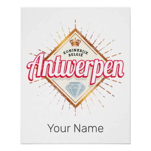 Antwerpen Vlaanderen België Retro Souvenir Perfect Poster (Voorkant)
