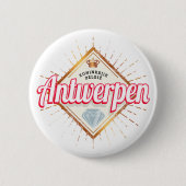 Antwerpen Vlaanderen België Retro  Souvenir Ronde Button 5,7 Cm (Voorkant)