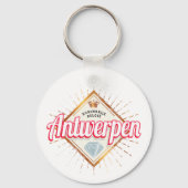 Antwerpen Vlaanderen België Retro  Souvenir Sleutelhanger (Voorkant)