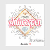 Antwerpen Vlaanderen België Retro  Souvenir Sticker (Vel)