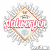 Antwerpen Vlaanderen België Retro  Souvenir Sticker (Voorkant)