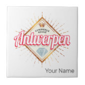 Antwerpen Vlaanderen België Retro  Souvenir Tegeltje (Voorkant)