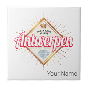 Antwerpen Vlaanderen België Retro  Souvenir Tegeltje
