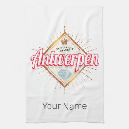 Antwerpen Vlaanderen België Retro Souvenir Theedoek