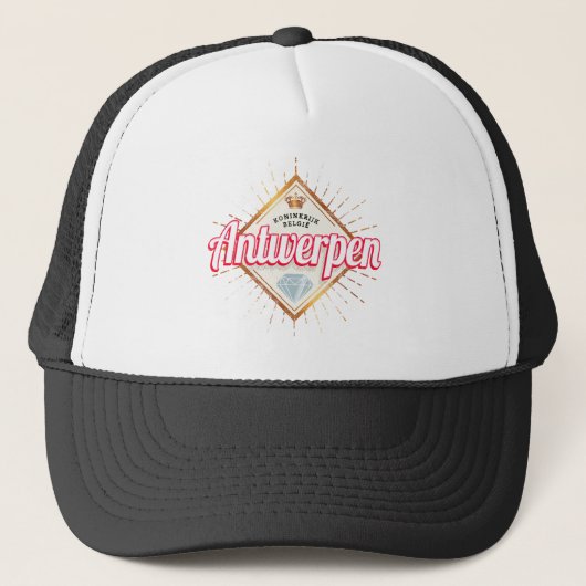 Antwerpen Vlaanderen België Retro  Souvenir Trucker Pet (Voorkant)
