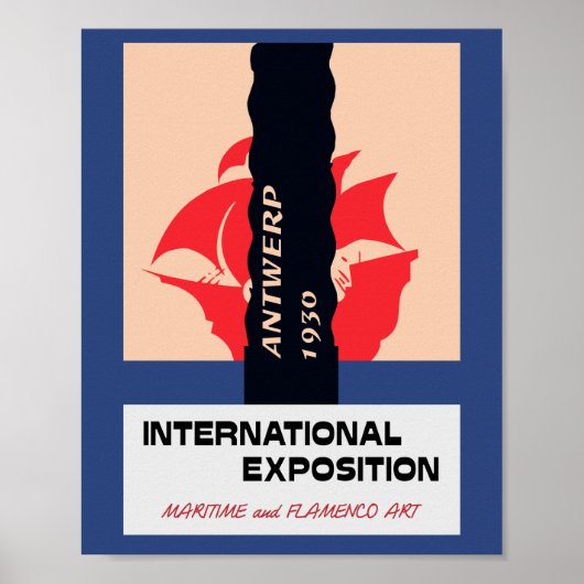 Antwerpse retro maritiem en flamenco expo poster (Voorkant)