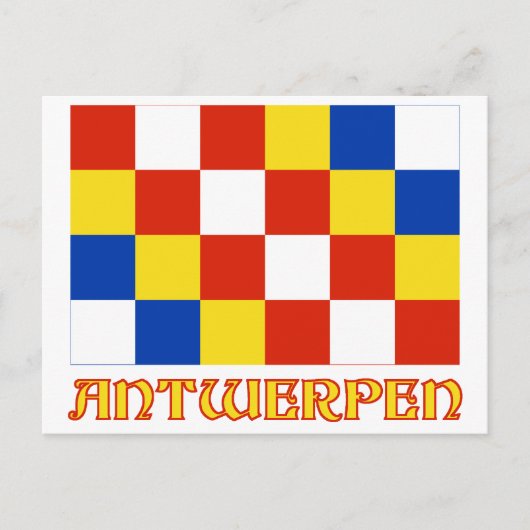 Antwerpse vlag met naam briefkaart (Voorkant)
