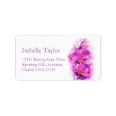 Antwoord adres voor orchidee bloembruiloft etiket (Voorkant)