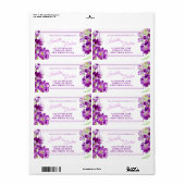 Antwoord adres voor paarse bloemenbruiloft Hoary s Etiket (Full Sheet)