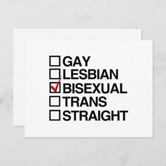 ANTWOORD BISEXUAL BRIEFKAART (Voorkant / Achterkant)