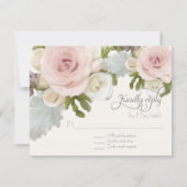 Antwoord Bloemen Bruiloft Roos Vetplant Blad RSVP (Achterkant)