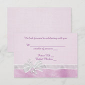 Antwoord bruiloft witte strik kaart (Voorkant / Achterkant)