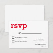 Antwoord Modern Plain Minimalist Rood Wit (Voorkant / Achterkant)