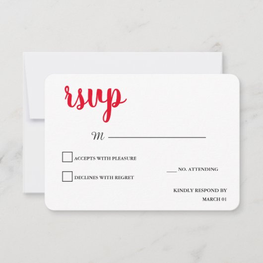 Antwoord Modern Plain Minimalist Rood Wit (Voorkant)