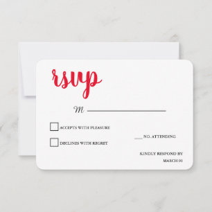 Antwoord Modern Plain Minimalist Rood Wit