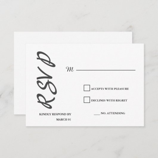 Antwoord Moderne platte minimalistisch eenvoudig (Voorkant / Achterkant)