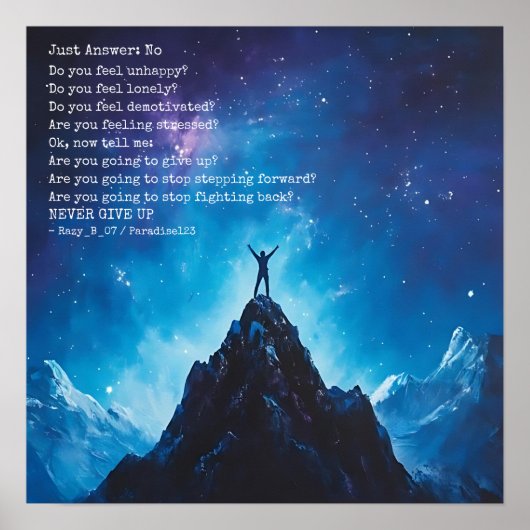 Antwoord Nee (deur 1053) Poster (Voorkant)