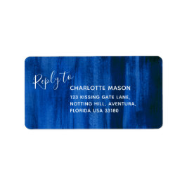 Antwoord op blauwe adresetiketten voor abstracte k etiket