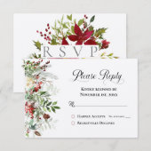 Antwoord op de feestdag met kerstcadeaus voor RSVP (Voorkant / Achterkant)