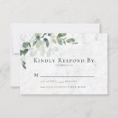 Antwoord op Eucalyptus Marble RSVP Notitiekaartje (Voorkant)