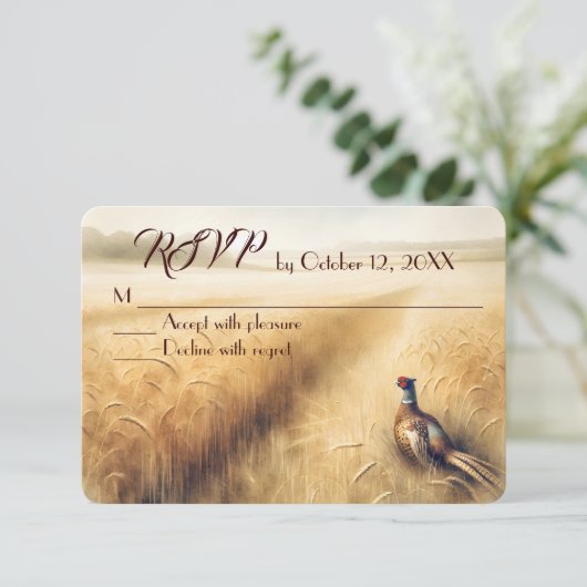 Antwoord op fazant-herfstbruiloft (Staand voorkant)