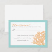 Antwoord op koraalbruiloft | Tropische bruiloft RS Kaart (Voorkant / Achterkant)