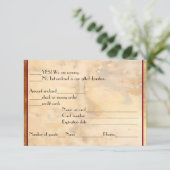 Antwoord op RSVP van wijngebrande wijn (Staand voorkant)