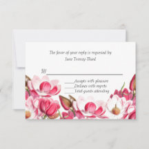 Antwoord op RSVP voor Southern Pink Magnolias-huwe