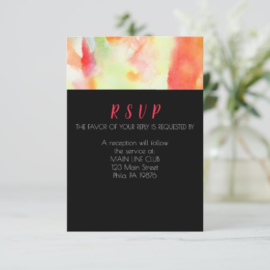 Antwoord op RSVP waterverf Weddenschap Kaart (Staand voorkant)