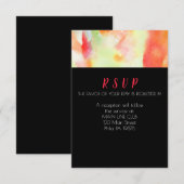 Antwoord op RSVP waterverf Weddenschap Kaart (Voorkant / Achterkant)