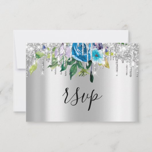 Antwoord op zilveren bruiloft glitters bruid navy (Achterkant)