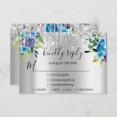 Antwoord op zilveren bruiloft glitters bruid navy (Voorkant / Achterkant)