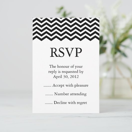 Antwoord op zwart-witgebeurtenissen, RSVP- of resp (Staand voorkant)