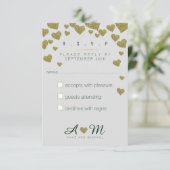 Antwoord, Reageer R.S.V.P. Love Wedding RSVP Kaartje (Staand voorkant)