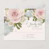 Antwoord RSVP Bloem Bruiloft Roos Succulent Blad (Achterkant)