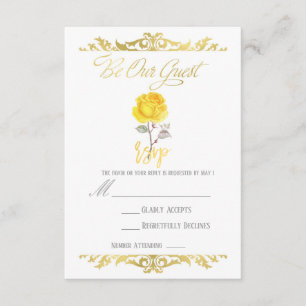 Antwoord RSVP evenement Gele Roos & Elegant Gouden