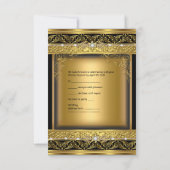 Antwoord RSVP-reactie Metallic Goud Zwart Diamant (Achterkant)