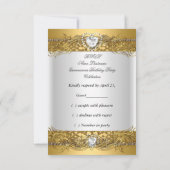 Antwoord RSVP-reactie Witgouden Quinceanera (Achterkant)