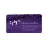 Antwoord sterrenhemel bruiloft adresetiketten etiket (Voorkant)