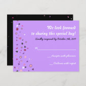 Antwoord uitnodiging Bar Mitswa Abstracte Boom des (Voorkant / Achterkant)