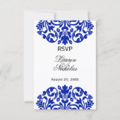 Antwoord van Royal Blue Damask RSVP (Voorkant)