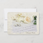 Antwoord witte rozen en ringen kaart (Voorkant)