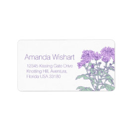antwoordadres voor Paarse bloem Etiket