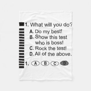 Antwoordblad Rock Het examen School Testen Aanmoed Fleece Deken
