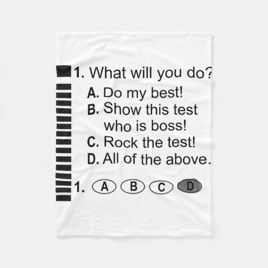 Antwoordblad Rock Het examen School Testen Aanmoed Fleece Deken (Voorkant)