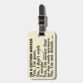 Antwoordblad voor grappige schrijfmachine bagagelabel (Voorkant verticaal)
