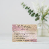 Antwoorden - Roze en gouden glitter Informatiekaartje (Staand voorkant)